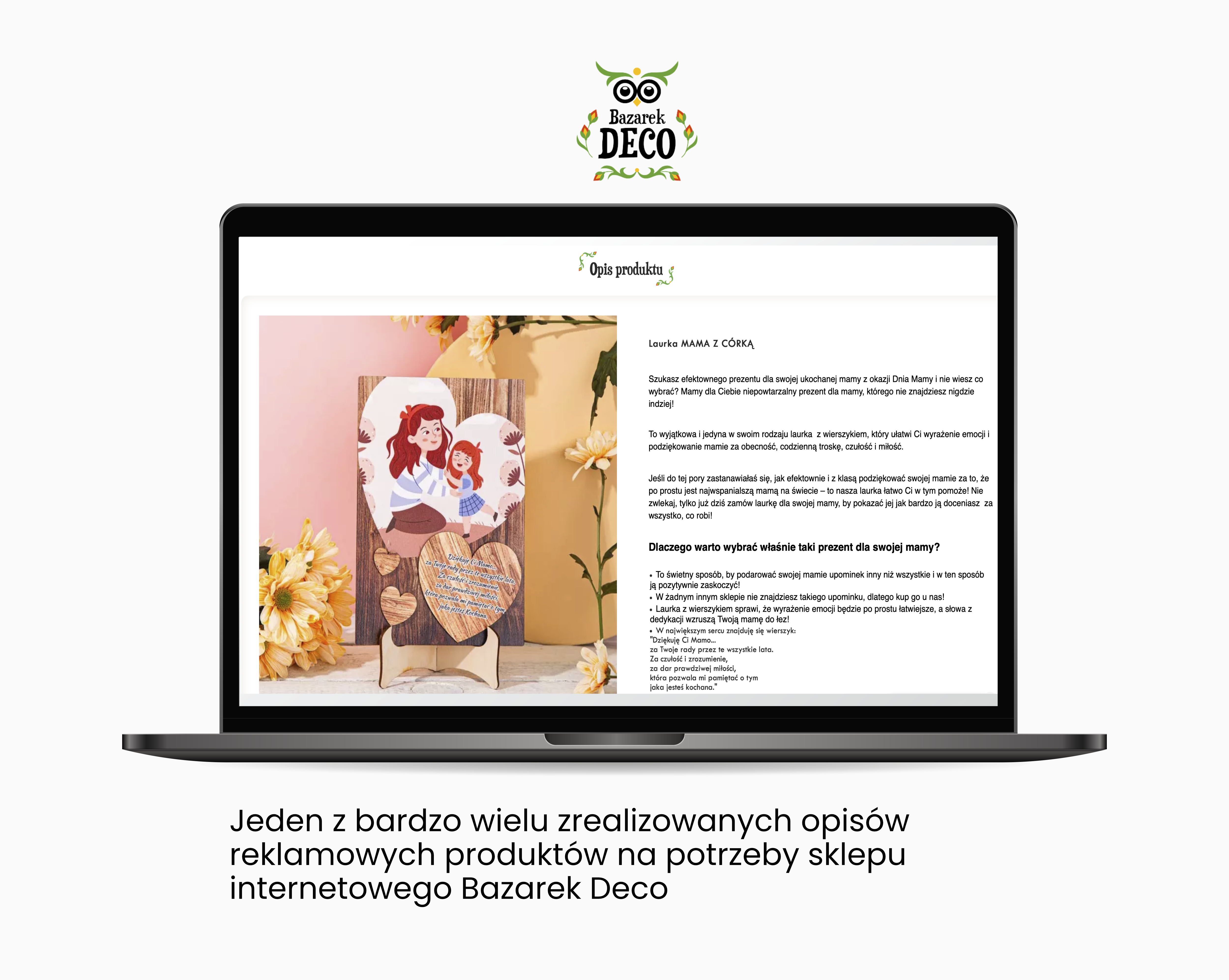 Opis produktu dla Bazarek Deco  - Portfolio copywriterskie Verbal Fairy